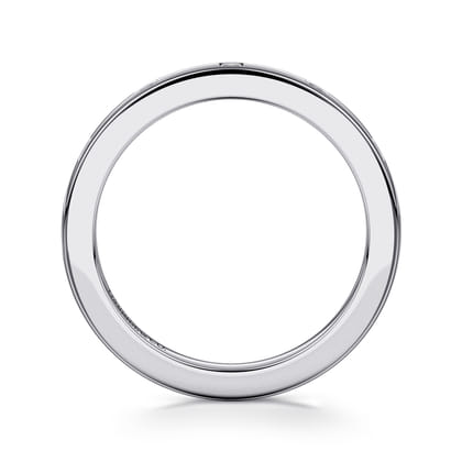 Evadelle - 14K White Gold Bezel Set Princess Cut Diamond Anniversary Band
