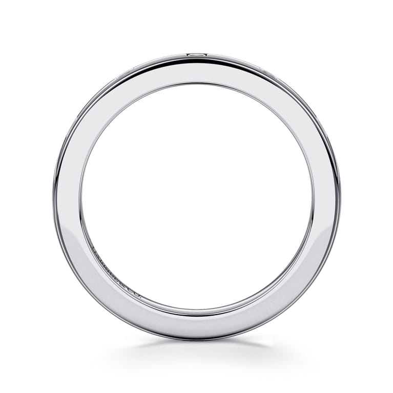 Fancy Wedding Ring in 14k White Gold with Princess Cut Natural Diamond at Gabriel & Co. - Shot 2