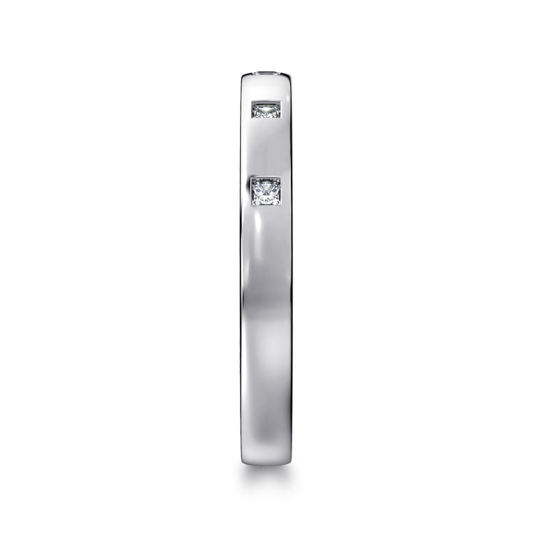Fancy Wedding Ring in 14k White Gold with Princess Cut Natural Diamond at Gabriel & Co. - Shot 4