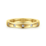 Evadelle - 14K Yellow Gold Bezel Set Princess Cut Diamond Anniversary Band