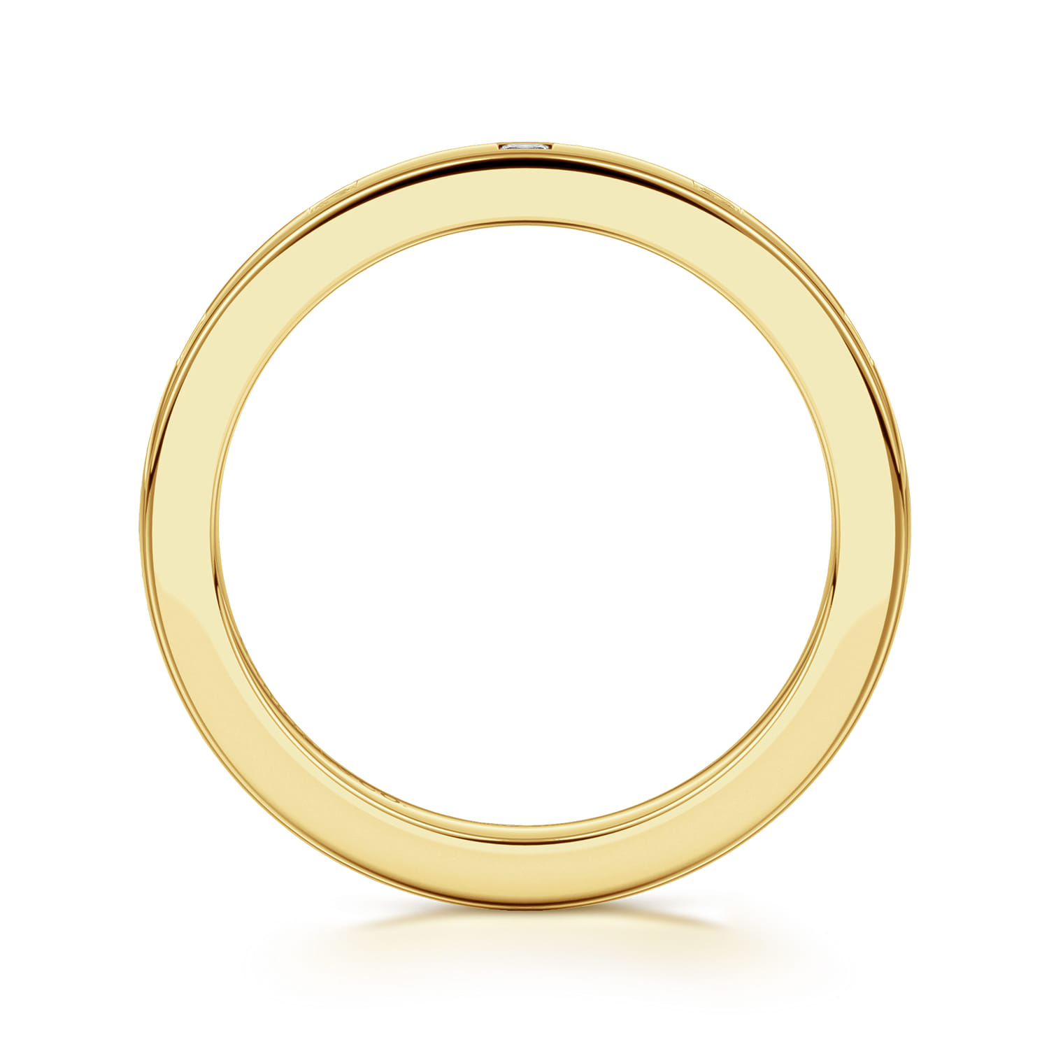 Fancy Wedding Ring in 14k Yellow Gold with Princess Cut Natural Diamond at Gabriel & Co. - Shot 2