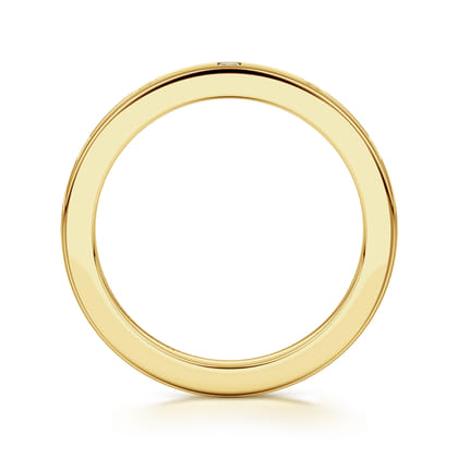 Evadelle - 14K Yellow Gold Bezel Set Princess Cut Diamond Anniversary Band