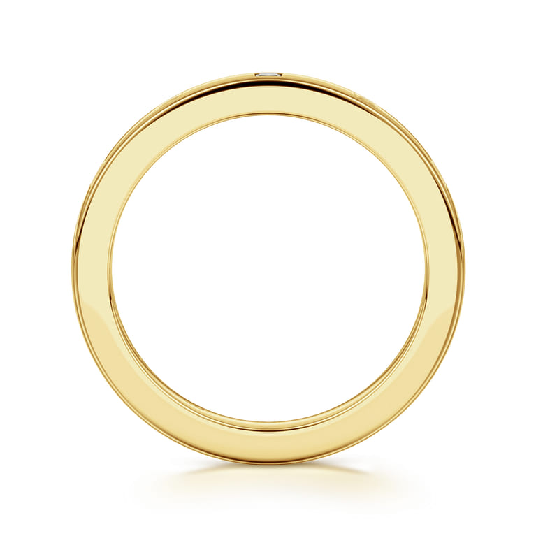 Fancy Wedding Ring in 14k Yellow Gold with Princess Cut Natural Diamond at Gabriel & Co. - Shot 2