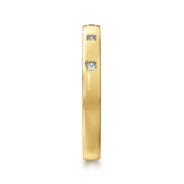 Fancy Wedding Ring in 14k Yellow Gold with Princess Cut Natural Diamond at Gabriel & Co. - Shot 4