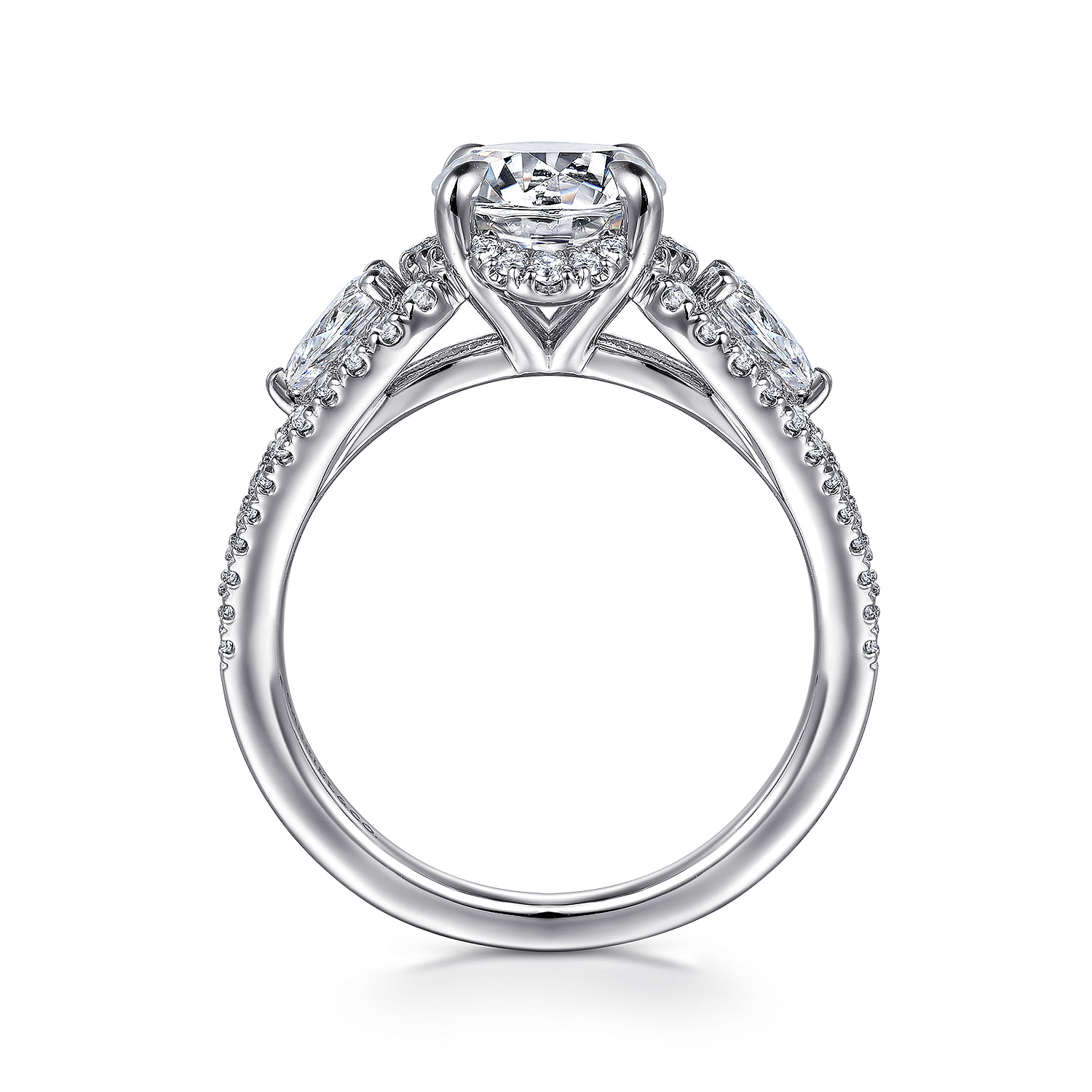 Evah - 14K White Gold Round Diamond Engagement Ring