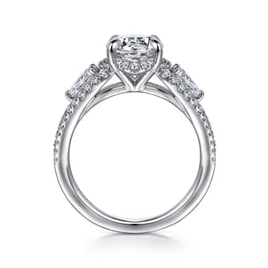 Evah - 14K White Gold Round Diamond Engagement Ring