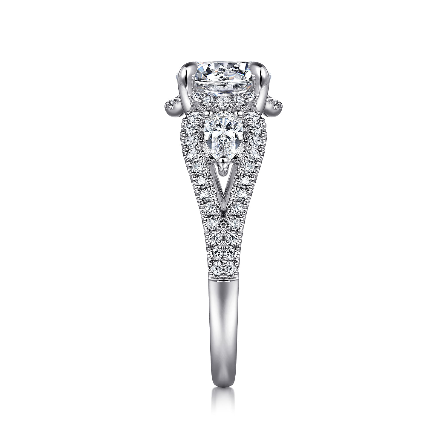 Evah - 14K White Gold Round Diamond Engagement Ring
