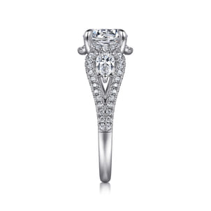 Evah - 14K White Gold Round Diamond Engagement Ring