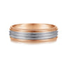 Evan - 14K White-Rose Gold 6mm - Milgrain Channel Men's Wedding Band