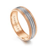 Evan - 14K White-Rose Gold 6mm - Milgrain Channel Men's Wedding Band