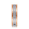 Evan - 14K White-Rose Gold 6mm - Milgrain Channel Men's Wedding Band