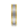 Evan - 14K White-Yellow Gold 6mm - Milgrain Channel Men's Wedding Band