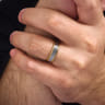 Evan - 14K White-Yellow Gold 6mm - Milgrain Channel Men's Wedding Band