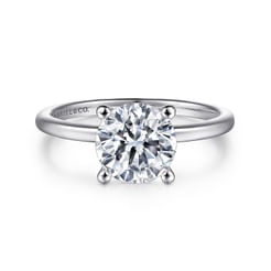 Evelina - 14K White Gold Round Solitaire Diamond Engagement Ring
