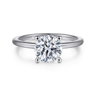 Evelina - 14K White Gold Round Solitaire Diamond Engagement Ring