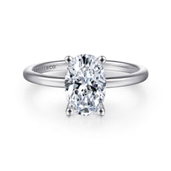 14K White Gold Solitaire Diamond Engagement Ring
