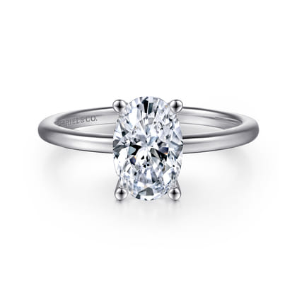 Evelina - 14K White Gold Solitaire Diamond Engagement Ring