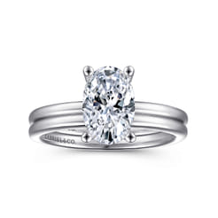 Evelina - 14K White Gold Solitaire Diamond Engagement Ring