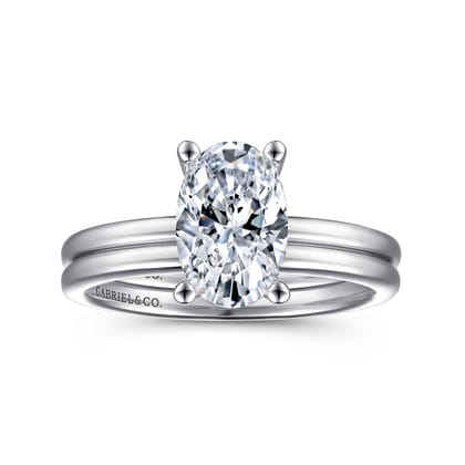 Evelina - 14K White Gold Solitaire Diamond Engagement Ring