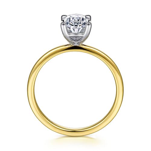 Evelina - 14K White-Yellow Gold Diamond Engagement Ring - Shot 2