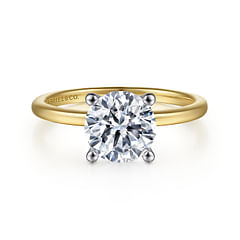 Evelina - 14K White-Yellow Gold Diamond Engagement Ring