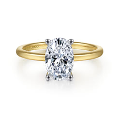 Evelina - 14K White-Yellow Gold Solitaire Diamond Engagement Ring