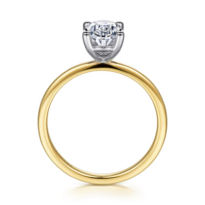 Evelina - 14K White-Yellow Gold Solitaire Diamond Engagement Ring