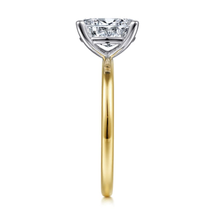 Evelina - 14K White-Yellow Gold Solitaire Diamond Engagement Ring