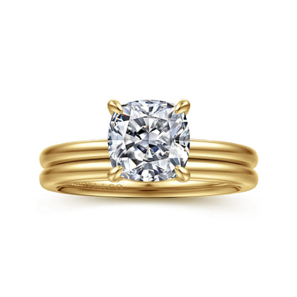 Evelina - 14K Yellow Gold Pear Shape Solitaire Diamond Engagement Ring