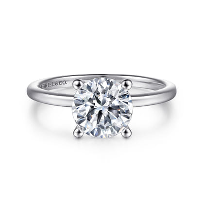 Evelina - Platinum Round Solitaire Diamond Engagement Ring