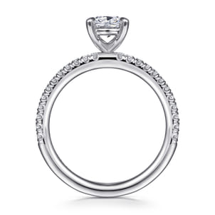 Evelyn - 14K White Gold Cushion Cut Diamond Engagement Ring