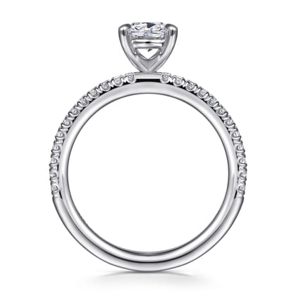 Evelyn - 14K White Gold Cushion Cut Diamond Engagement Ring