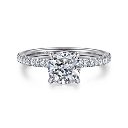 Evelyn - 14K White Gold Cushion Cut Diamond Engagement Ring