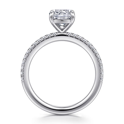 Evelyn - 14K White Gold Cushion Cut Diamond Engagement Ring