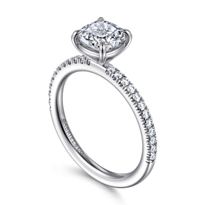 Evelyn - 14K White Gold Cushion Cut Diamond Engagement Ring