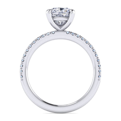 Evelyn - 14K White Gold Cushion Cut Diamond Engagement Ring