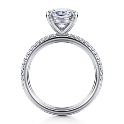 Evelyn - 14K White Gold Cushion Cut Diamond Engagement Ring