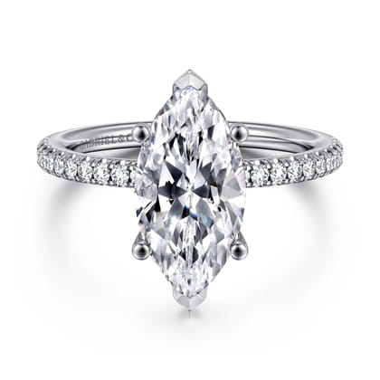 Evelyn - 14K White Gold Marquise Shape Diamond Engagement Ring