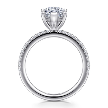 Evelyn - 14K White Gold Marquise Shape Diamond Engagement Ring