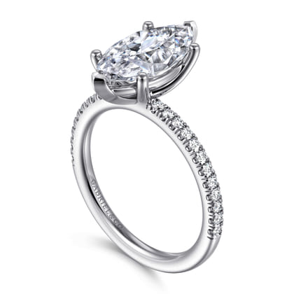 Evelyn - 14K White Gold Marquise Shape Diamond Engagement Ring