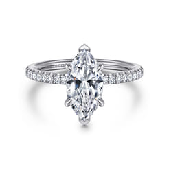 Evelyn - 14K White Gold Marquise Shape Diamond Engagement Ring
