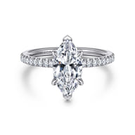 Evelyn - 14K White Gold Marquise Shape Diamond Engagement Ring