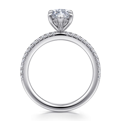 Evelyn - 14K White Gold Marquise Shape Diamond Engagement Ring