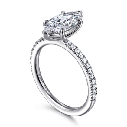 Evelyn - 14K White Gold Marquise Shape Diamond Engagement Ring