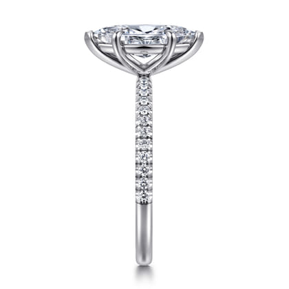 Evelyn - 14K White Gold Marquise Shape Diamond Engagement Ring