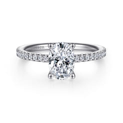 Evelyn - 14K White Gold Oval Diamond Engagement Ring