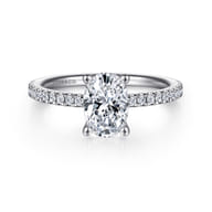 Evelyn - 14K White Gold Oval Diamond Engagement Ring