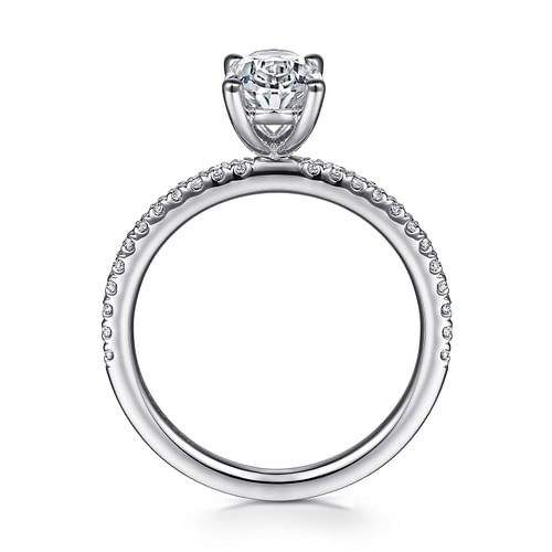 Evelyn - 14K White Gold Oval Diamond Engagement Ring - 0.17 ct - Shot 2