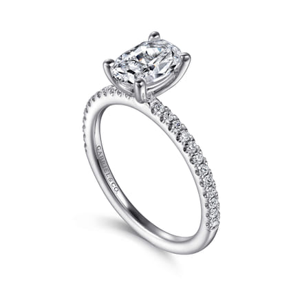 Evelyn - 14K White Gold Oval Diamond Engagement Ring