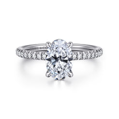 Evelyn - 14K White Gold Oval Diamond Engagement Ring